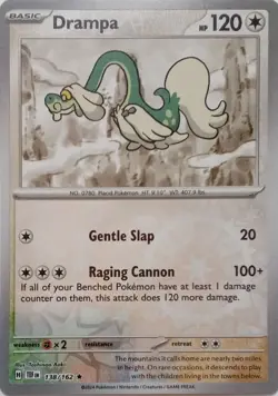 138/162 DRAMPA REVERSE HOLO TEMPORAL FORCES POKEMON CARD - Image 1