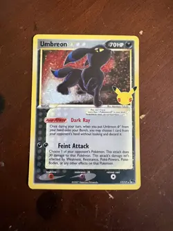 gold star umbreon pokemon card from celebrations pokemon set 17/17 - Image 1