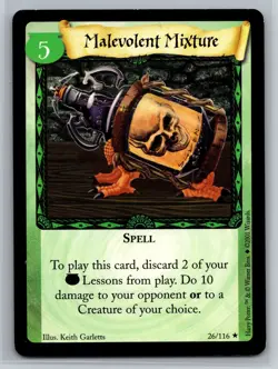 Harry Potter TCG Malevolent Mixture 26/116 Rare Base Set Potions Spell Card - Image 1