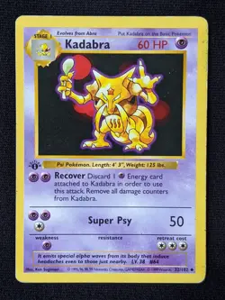 Kadabra 32/102 - Base Set 1st Edition - HP - Pokemon Card - Image 1
