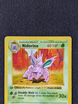 Nidorino 37/102 - Base Set 1st Edition - MP - Pokemon Card - Image 2