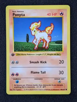 Ponyta 60/102 - Base Set 1st Edition - LP - Pokemon Card - Image 1