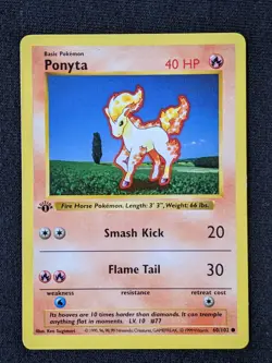 Ponyta 60/102 - Base Set 1st Edition - LP - Pokemon Card - Image 2