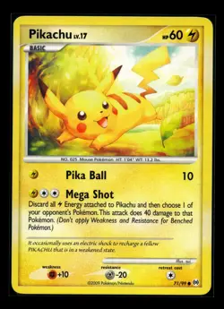 Pokemon TCG Pikachu Lv. 17 AR 71/99 Common Platin Arceus 2010 Englisch Near Mint - Image 1