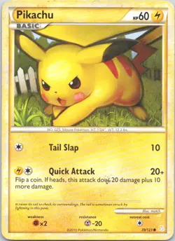 2010 HeartGold SoulSilver Pikachu Common #78/123 - Image 1