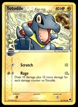 Pokemon Dragon Frontiers #67/101 Totodile (Delta Species) Common LP - Image 1