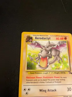 Pokemon TCG Aerodactyl Fossil Holo Rare Unlimited 1/62 1999 NM - Image 3