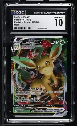 Leafeon VMAX 008/203 | CGC GEM MINT 10 | Pokemon Evolving Skies - Image 1