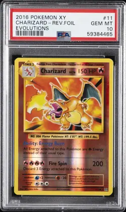 2016 Pokemon Xy Evolutions #11 Charizard-reverse Foil PSA 10 - Image 1