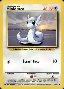 Dratini (Minidraco) - French WOTC Base Set 26/102 - LP - Pokemon - Image 1