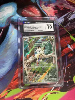 Meowth 106/094, Illustration Rare, Pokemon Phantasmal Flames, CGC 10 Gem Mint - Image 1