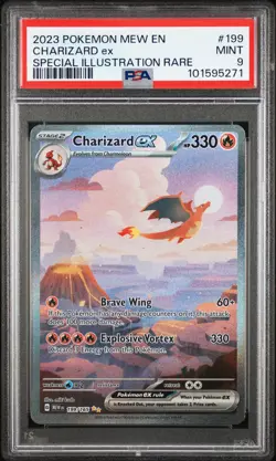 2023 POKEMON MEW EN-151 SPECIAL ILLUSTRATION RARE #199 CHARIZARD EX PSA 9 - Image 1
