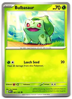 Bulbasaur 001/165 - 🌊 151 Common Pokemon TCG 🖤 - LP - Image 1