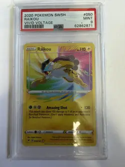 2020 Pokemon Raikou 050/185 Swsh04: Vivid Voltage Holo PSA graded - Image 1