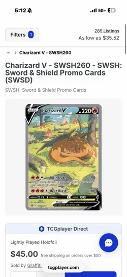 Pokemon TCG Charizard V SWSH260 Sword & Shield Promo Holo ENG 220HP - Image 3