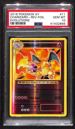 2016 Pokemon Charizard Reverse Holo, XY Evolutions #11/108 , PSA 10 - Gem Mint - Image 1