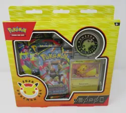 Pokemon Day 2026 Collection Box Pikachu Promo Coin & 3 Booster Packs NEW Sealed - Image 1