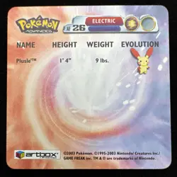 Artbox Pokemon Advanced Action Flipz (2003) AF26 Plusle LP - Image 3