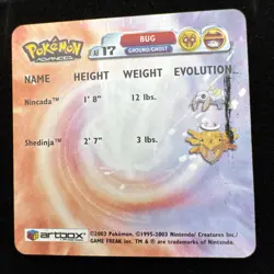 Artbox Pokemon Advanced Action Flipz (2003) AF17 Nincada & Shedinja - Image 3