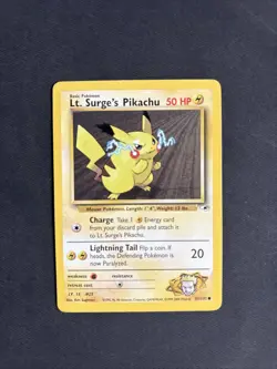 Pokemon TCG Lt. Surge's Pikachu Gym Heroes 81/132 Regular Unlimited Common - NM - Image 1