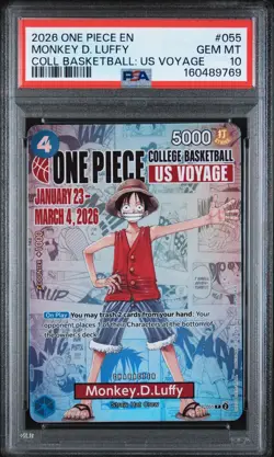 Monkey.D.Luffy (055) (College Basketball US Voyage) P-055 One Piece PSA 10 - Image 1