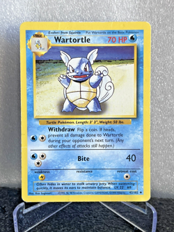 Pokemon Wartortle 42/102 Base Set Unlimited HP Uncommon WOTC 1999 Vintage TCG - Image 1