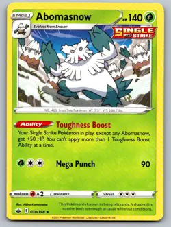 Abomasnow 010/198 Rare Chilling Reign Pokemon Near Mint - Image 1