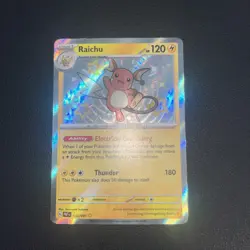 Pokemon TCG Raichu Card Paldean Fates 132/091 Baby Shiny - Image 1