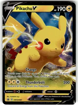 Pokemon TCG Pikachu V SWSH Black Star Promos SWSH061 Holo Promo NM - Image 1