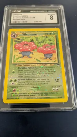 Pokemon Vileplume Reverse Holo 17/18 Southern Islands English, CGC 8 - Image 1
