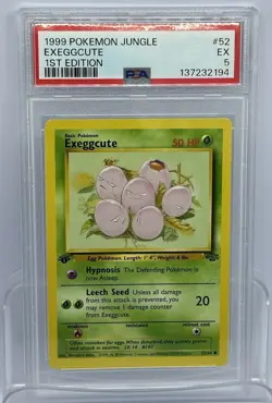 1999 POKEMON JUNGLE 52 EXEGGCUTE 1ST EDITION ENGLISH EX PSA 5 - Image 1