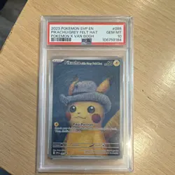 Pokemon TCG Pikachu with Grey Felt Hat SVP 85 Promo Full Art PSA 10 EN - Image 1