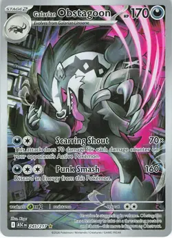 Galarian Obstagoon 245/217 Illustration Rare Ascended Heroes Pokemon Holo NM - Image 1
