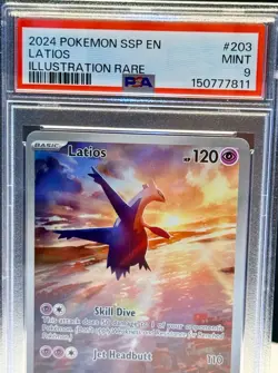 POKEMON LATIOS ILLUSTRATION RARE #203 (2024) SSP EN ***PSA MINT 9*** - Image 3