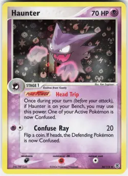 Pokemon Haunter 34/112 Uncommon FireRed & LeafGreen Pokemon Reverse Holo NM - Image 1