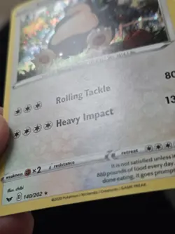 Snorlax 140 Sword & Shield Cosmo Holo 2020 Pokemon * HD Swirl Holo Bleed Error * - Image 2