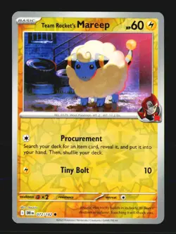 Team Rocket's Mareep 072/182 Common Destined Rivals Reverse Holo Near Mint - Image 1