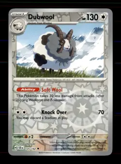 Dubwool 125/142 Uncommon Stellar Crown Pokemon Reverse Holo Near Mint - Image 1