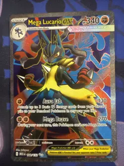 English Mega Lucario ex 160/132 Ultra Rare Full Art Pokemon Mega Evolution NM - Image 1