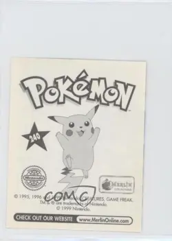 Ash Ketchum Merlin Pokemon Album Stickers #240 1999 - Image 2