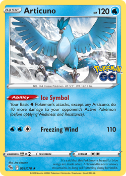 ARTICUNO 024/078 HOLO R POKEMON GO POKEMON REVERSE HOLO LP - Image 1