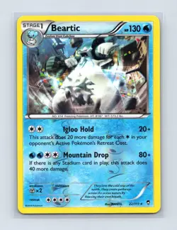 Beartic 22/111 Rare Furious Fists Pokemon Reverse Holo Lightly Played - Image 1