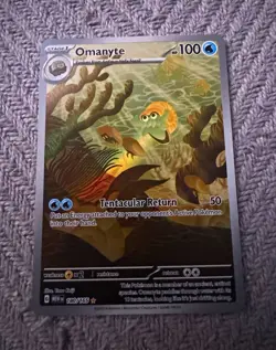 Pokemon TCG Omanyte 180/165 Scarlet & Violet 151 IR Full Art Holo EN 2023 - Image 1