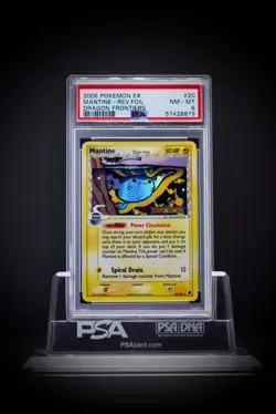 2006 Pokemon EX Dragon Frontiers Mantine Rev. Foil 20 PSA 8 - Image 1