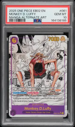 2025 ONE PIECE EB02-EXTRA BOOSTER -ANIME 25TH COLLECTION- MONKEY D. LUFFY PSA 10 - Image 1
