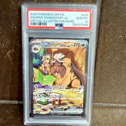 Pokemon Arven's Mabosstiff ex SIR 235/182 SV10 Destined Rivals EN PSA 10 - Image 1