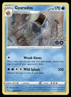 Pokemon Cards Gyarados 022/078 Holo Pokemon GO NM - Image 1