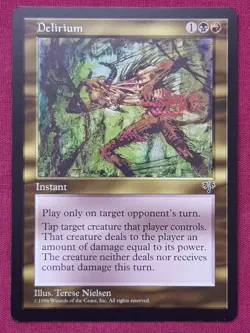 Magic The Gathering MIRAGE DELIRIUM black/red card MTG - Image 1