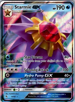Starmie GX 14/68 Holo GX Rare Hidden Fates Pokemon Near Mint - Image 1