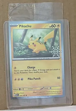 Pikachu 025/165 Pokemon 151 Holiday Stamp Snowflake Reverse Holo NM SEALED - Image 1